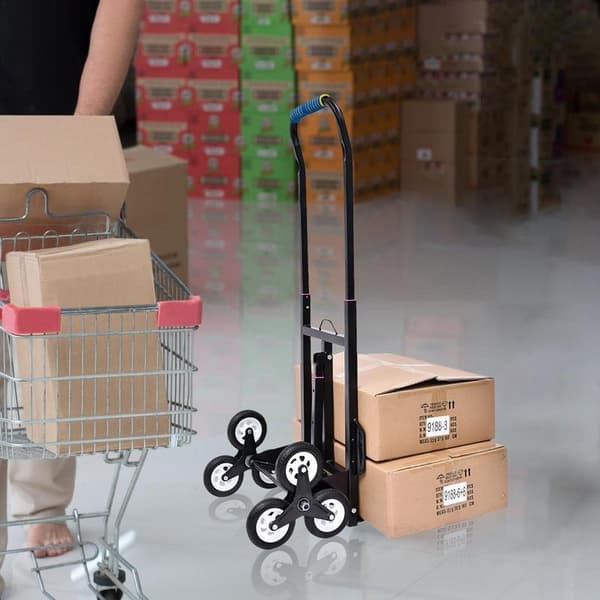 Trappklättrande Handtruck, Teleskophandtag, Fällbar Design, Stabilt Hjulsystem