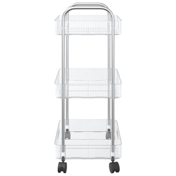 vidaXL opbevaringsvogn i 3 niveauer transparent 37x28x68 cm akryl