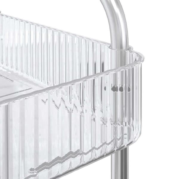 vidaXL opbevaringsvogn i 3 niveauer transparent 37x28x68 cm akryl