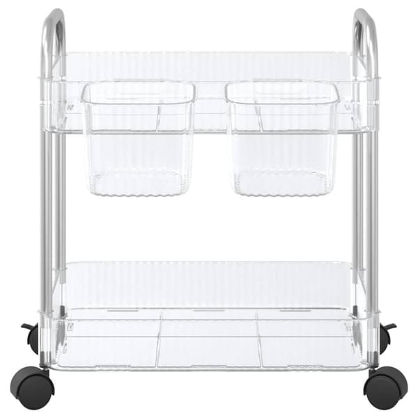vidaXL opbevaringsvogn i 2 niveauer transparent 37x28x43,5 cm akryl