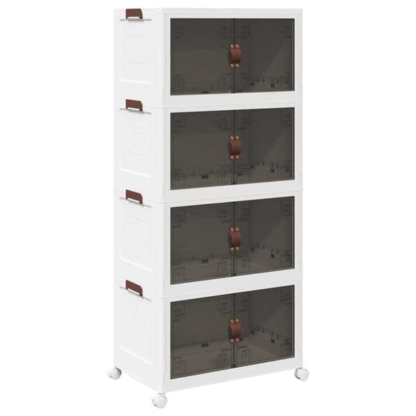 vidaXL Oppbevaringsboks stablebar med hjul 4-lags 75 L 64x40x141,5 cm