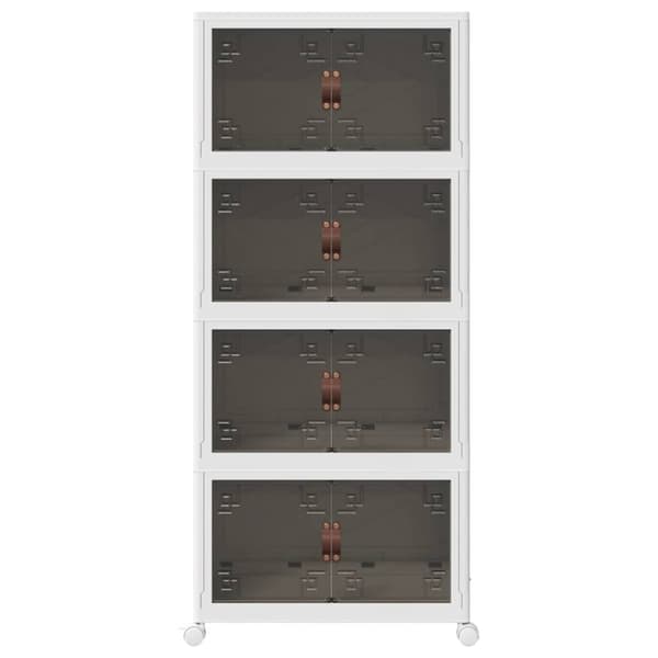 vidaXL Oppbevaringsboks stablebar med hjul 4-lags 75 L 64x40x141,5 cm