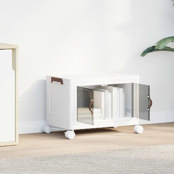 vidaXL Oppbevaringsboks stablebar med hjul 28 L 48,5x29,5x33 cm