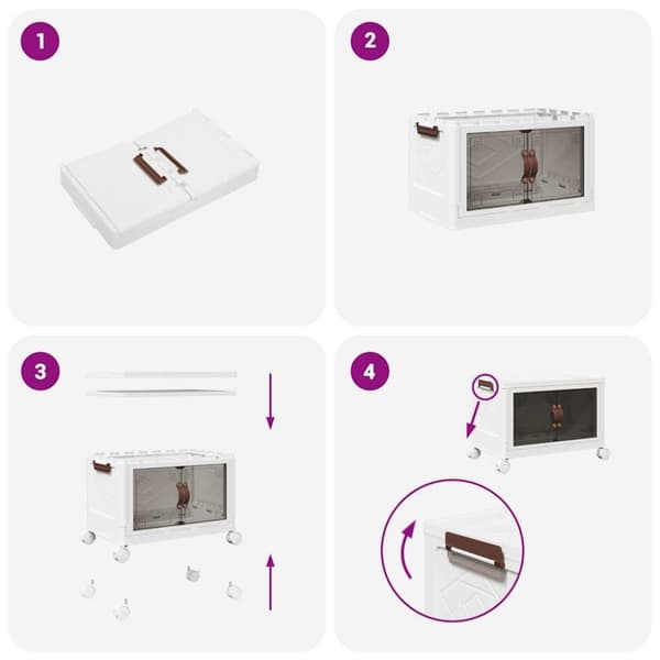 vidaXL Oppbevaringsboks stablebar med hjul 28 L 48,5x29,5x33 cm