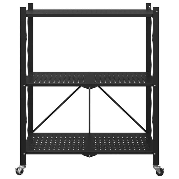 vidaXL Förvaringshylla på hjul svart 71x34x88 cm stål