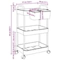 Miniatyrbillede 10 af 10: vidaXL opbevaringsvogn i 3 niveauer transparent 37x28x68 cm akryl