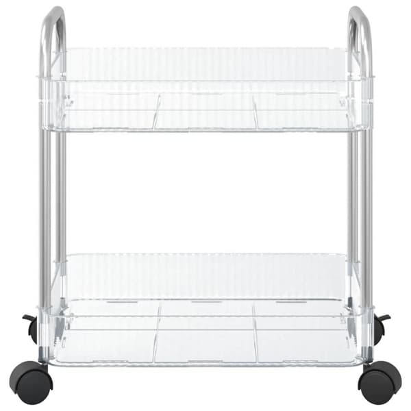 vidaXL opbevaringsvogn i 2 niveauer transparent 37x28x43,5 cm akryl