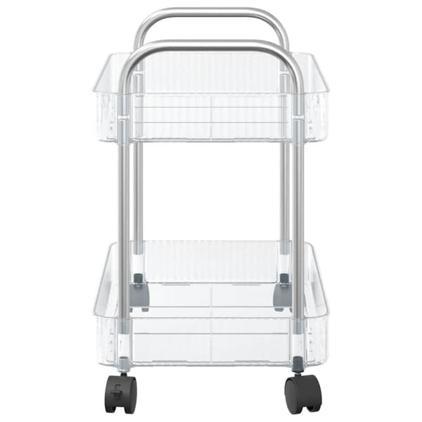 vidaXL opbevaringsvogn i 2 niveauer transparent 37x28x43,5 cm akryl