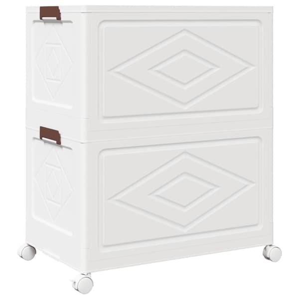 vidaXL Stabelbar opbevaringskasse med hjul 2-etagers 75 L 64x40x76 cm