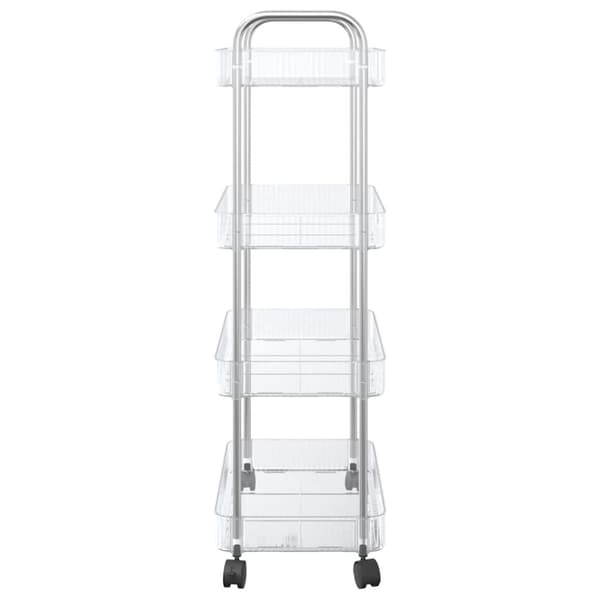vidaXL opbevaringsvogn i 4 niveauer transparent 37x28x95 cm akryl
