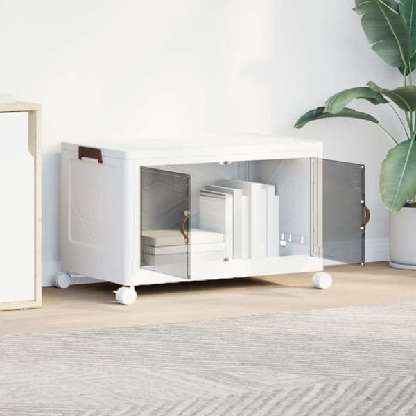 vidaXL Stabelbar opbevaringskasse med hjul 75 L 64x40x41 cm