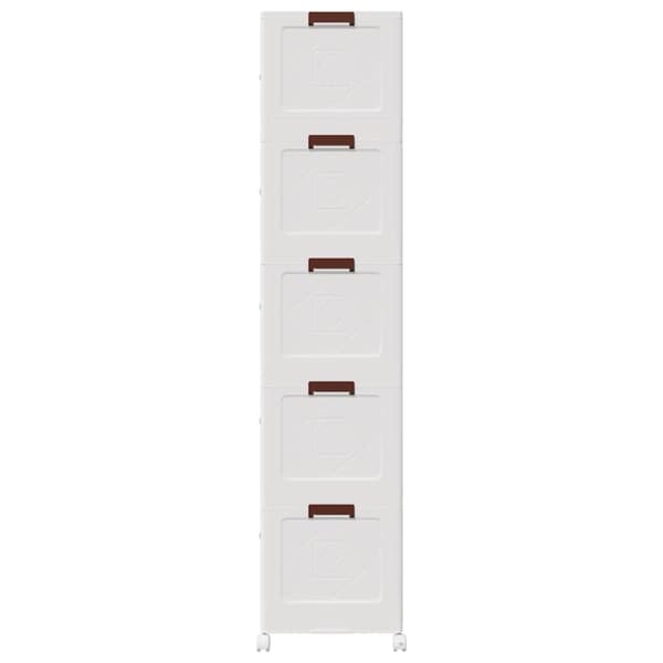 vidaXL Oppbevaringsboks stablebar med hjul 5-lags 75 L 64x40x179 cm