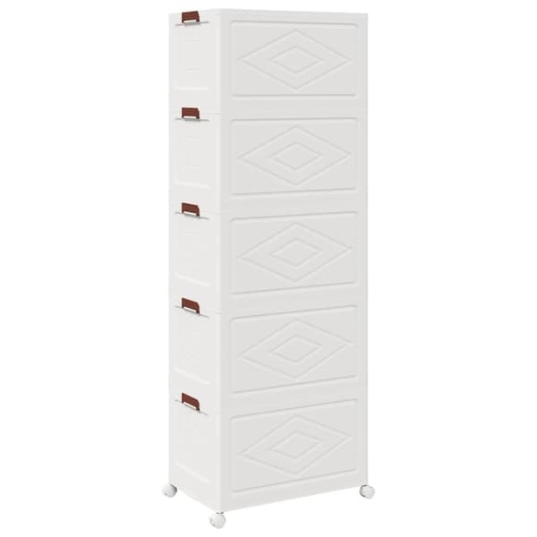 vidaXL Oppbevaringsboks stablebar med hjul 5-lags 75 L 64x40x179 cm