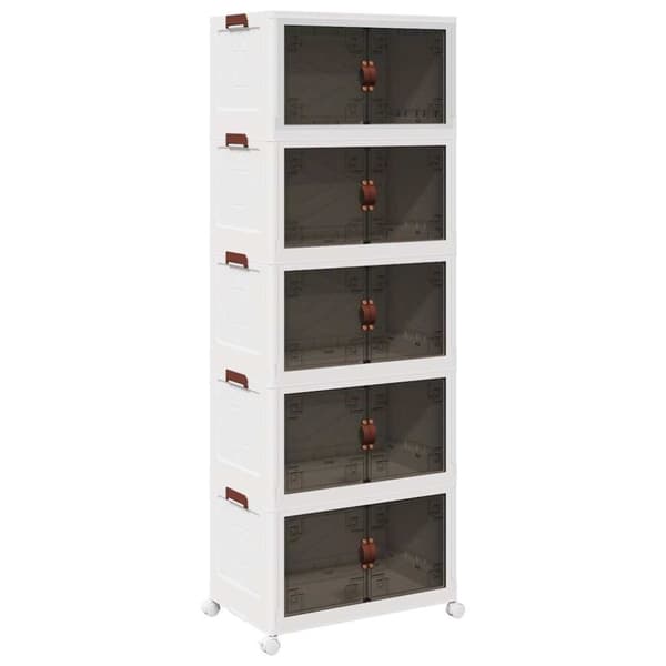 vidaXL Oppbevaringsboks stablebar med hjul 5-lags 75 L 64x40x179 cm
