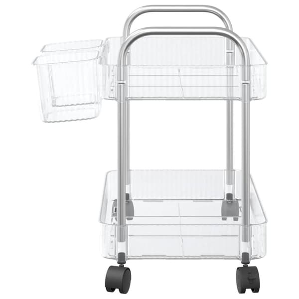 vidaXL Förvaringsvagn 2-vånings transparent 37x28x43,5 cm akryl