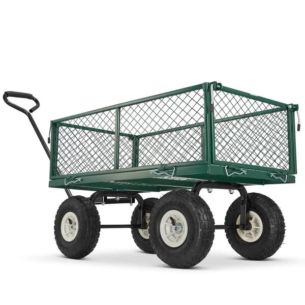 HIGHER Foldbar Transportvogn - 450 kg kapacitet, grøn, til tunge opgaver