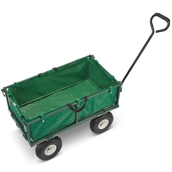 HIGHER Foldbar Transportvogn - 450 kg kapacitet, grøn, til tunge opgaver