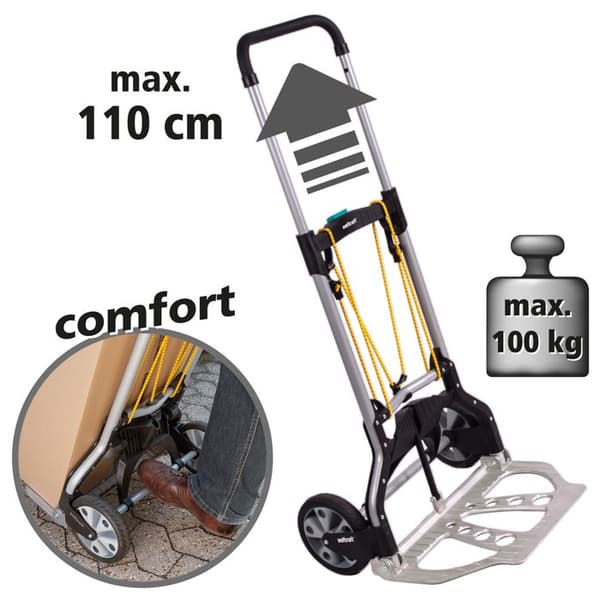 Kompakt och mångsidig hopfällbar handtruck - wolfcraft - Max 100 kg - TS 850 - 5501000