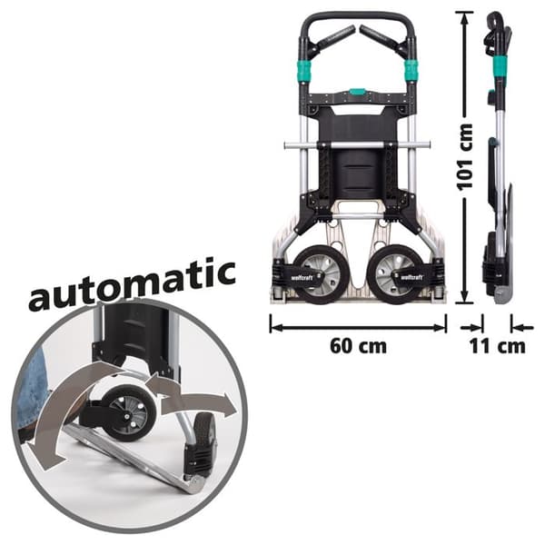 Professionell hopfällbar handtruck - wolfcraft - Max 200 kg - TS 1500 - 5525000