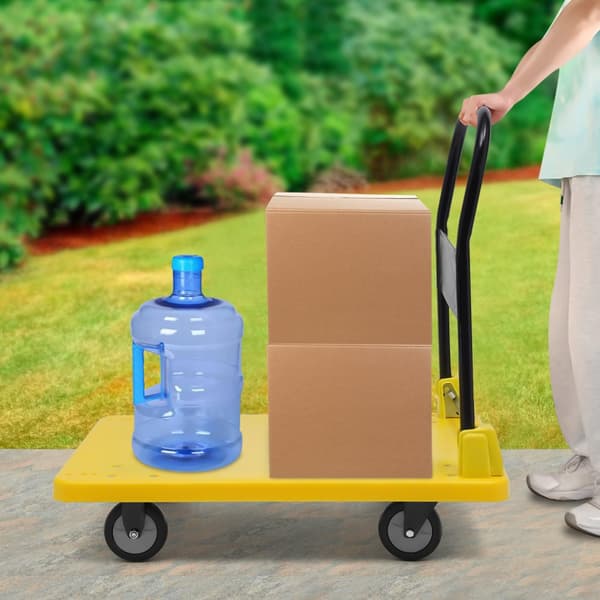 Sammenklappelig håndvogn, 400 kg belastningsevne, holdbar plastbund, ergonomisk håndtag