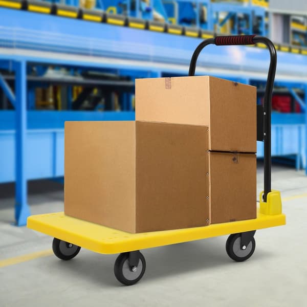 Sammenklappelig håndvogn, 400 kg belastningsevne, holdbar plastbund, ergonomisk håndtag