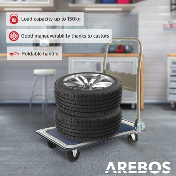 Platformsvogn 150 kg sort-creme
