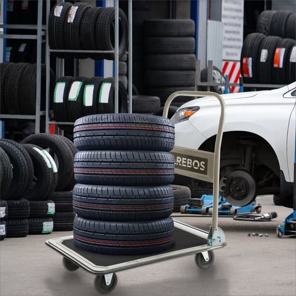 Platformsvogn 150 kg sort-creme