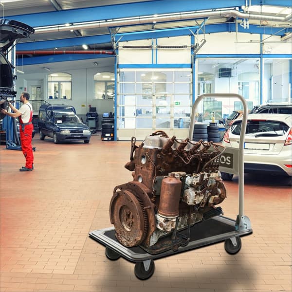 Platformsvogn 150 kg sort-creme