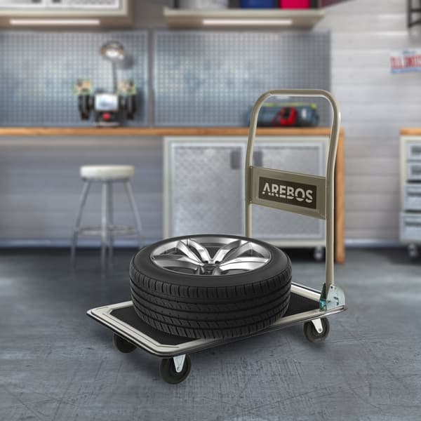 Platformsvogn 150 kg sort-creme