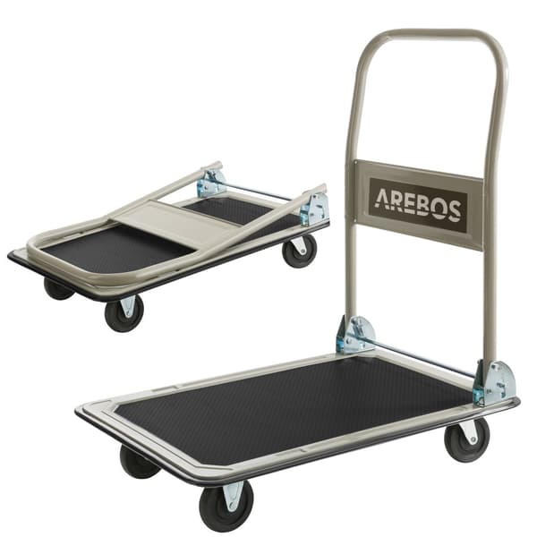 Platformsvogn 150 kg sort-creme