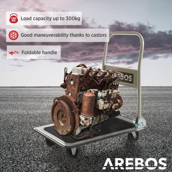 Platformsvogn 300 kg sort-creme