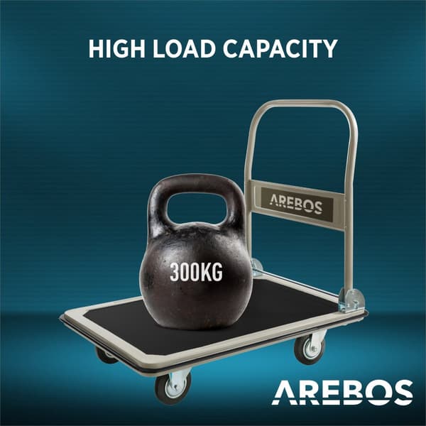 Platformsvogn 300 kg sort-creme