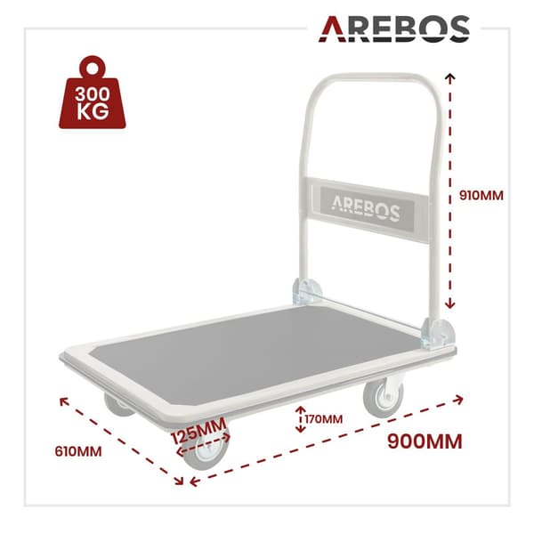 Platformsvogn 300 kg sort-creme
