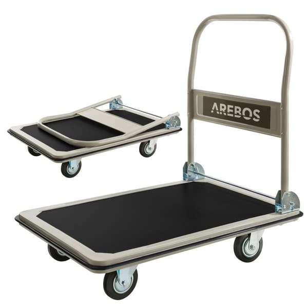 Platformsvogn 300 kg sort-creme