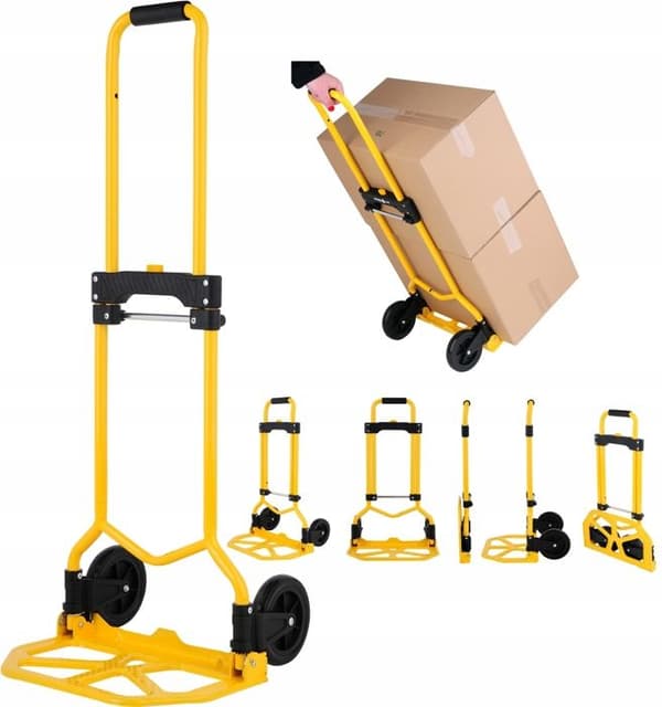 Transportvagn - Flerfärgad - Fällbar - Belastning 70kg - Teleskophandtag - Hjul PP/EVA
