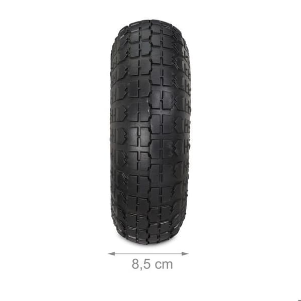 Relaxdays 2 hjul för dolly 4.1/3.5-4, reservdel med luft, axel på 16 mm, upp till 136 kg, 260 x 85 mm; svart-gul