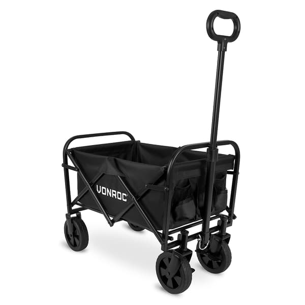 VONROC Hopfällbar vagn – 60 kg, 50 L, svart