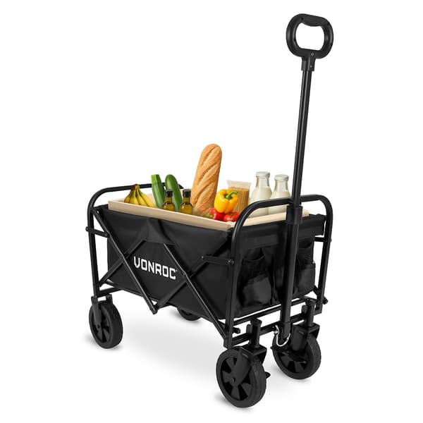 VONROC Hopfällbar vagn – 60 kg, 50 L, svart