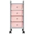 Miniatyrbild 2 av 2: Förvaringsvagn 4 lådor rosa plast