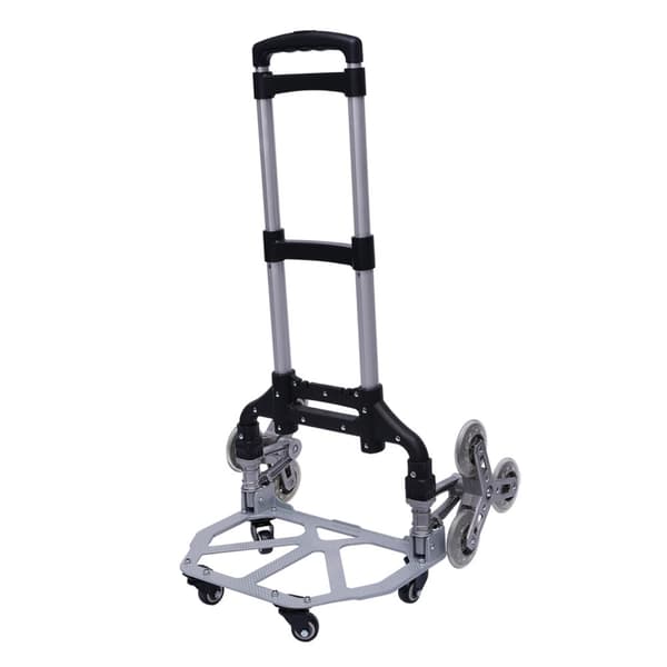 Trappeklatrende håndvogn, 75 kg belastningsevne, sammenfoldeligt design,sort