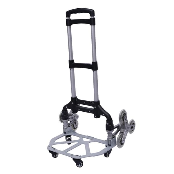 Trappeklatrende håndvogn, 75 kg belastningsevne, sammenfoldeligt design,sort