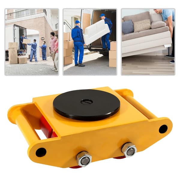 Industriel Maskinflytter, 13200 lbs Kapacitet, 360° Rotation, Robust Konstruktion i Stål,Gul