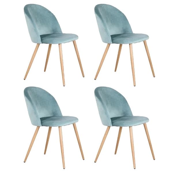Spisebordsstole, Blødt Fløjl, Metal Fødder
