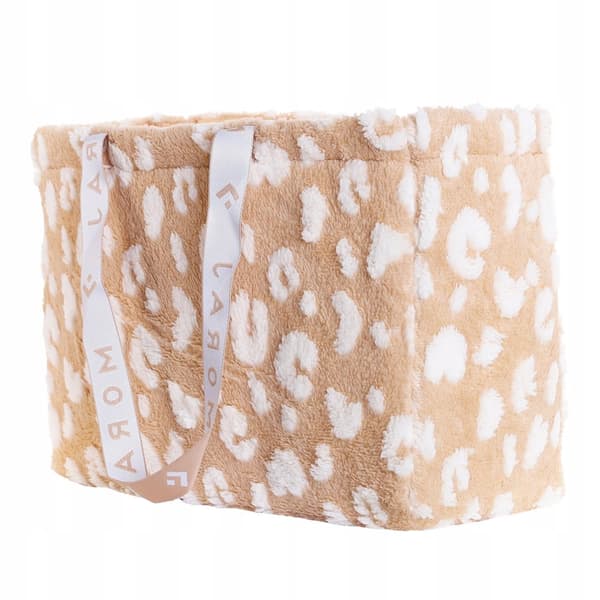 SHOPPER BAG Shoppingväska Beige Prickar Plysch Stor FÖR GÅVA Dam MORAJ