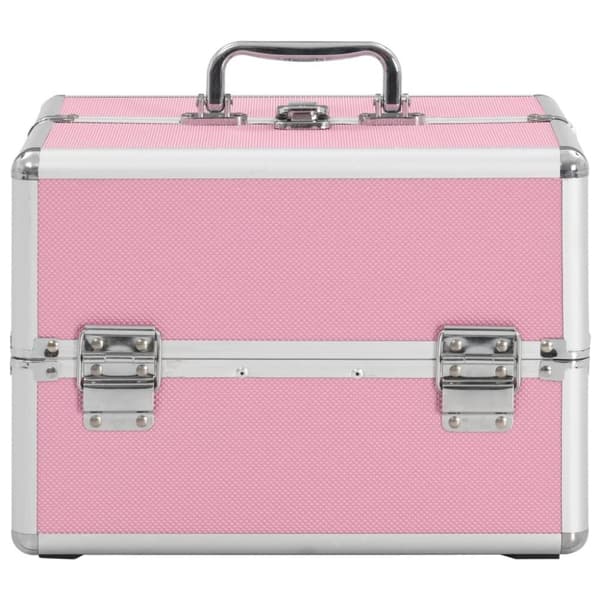 vidaXL Meikkikotelo 22x30x21 cm pinkki alumiini