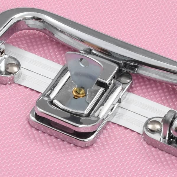 vidaXL Sminklåda 22x30x21 cm rosa aluminium
