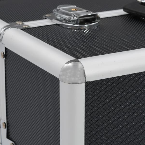 vidaXL makeupkuffert 37 x 24 x 35 cm sort aluminium