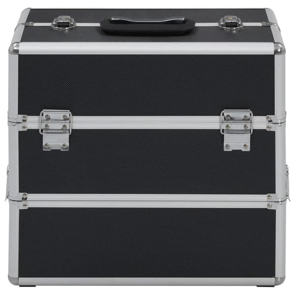 vidaXL makeupkuffert 37 x 24 x 35 cm sort aluminium