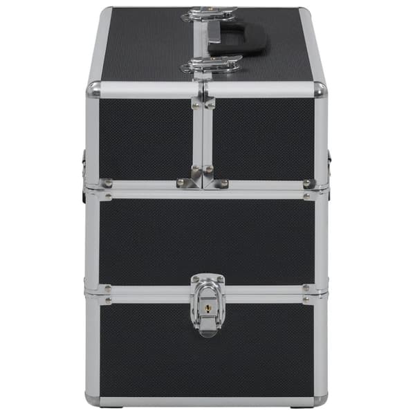 vidaXL makeupkuffert 37 x 24 x 35 cm sort aluminium