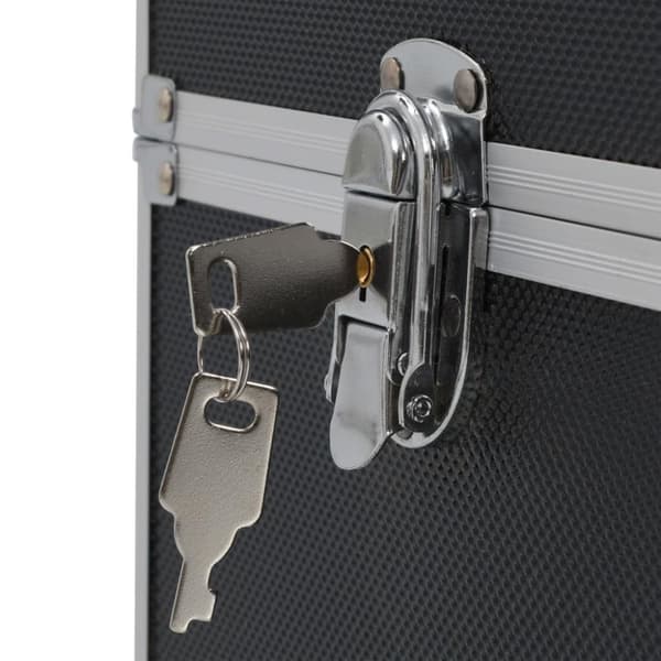 vidaXL makeupkuffert 37 x 24 x 35 cm sort aluminium